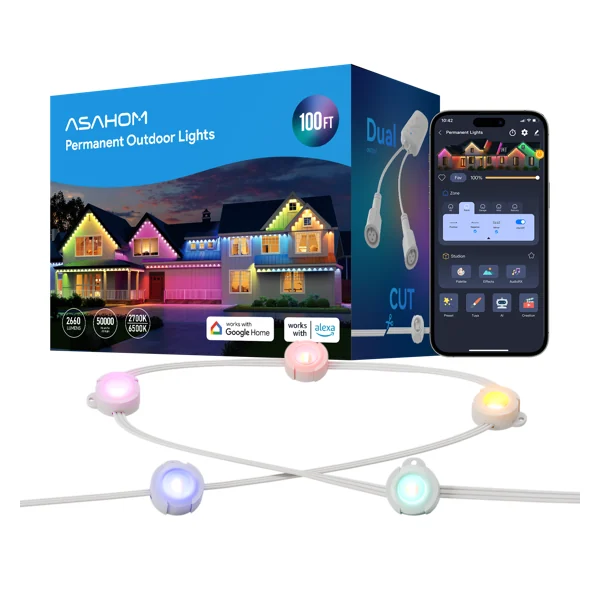 ASAHOM permanent outdoor lighting kit