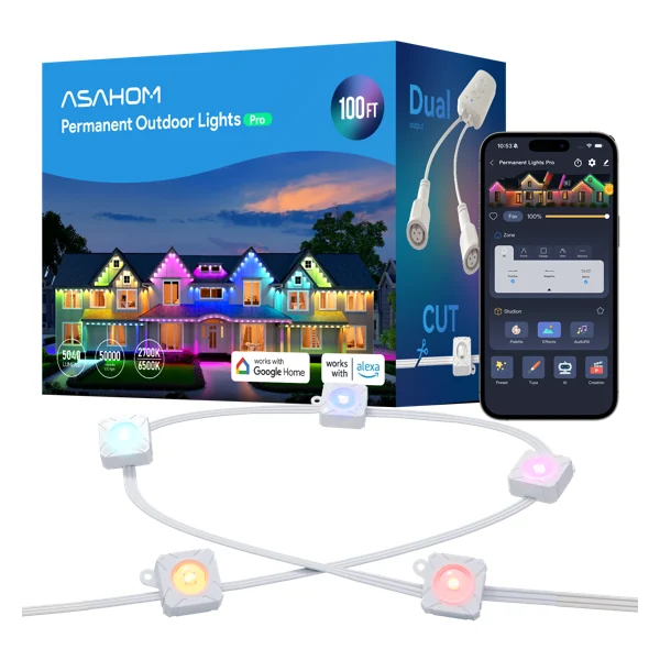 ASAHOM S1080 Pro permanent outdoor lighting kit